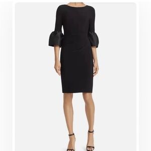 Lauren by Ralph Lauren. Very flattering black dress with puff sleeves size 6.